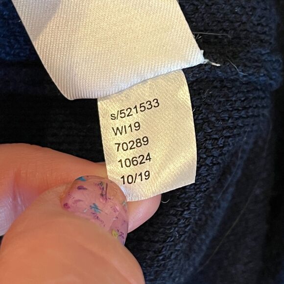 Ann Taylor Blue Black Argyle Sweater Mock Neck Diamonds XXSP Wool Blend - Picture 5 of 6